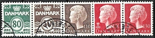 FRIMÆRKER DANMARK | 1979 - AFA HS 3 - Hæftesammentryk - Enkeltstribe - Lux stemplet